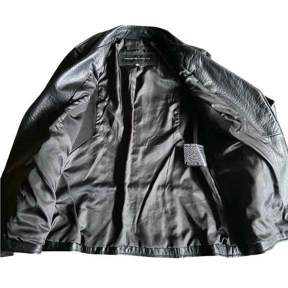 Women’s Marc New York Andrew Marc Black Lambskin Mixed Media Coat Size Medium - Picture 7 of 10